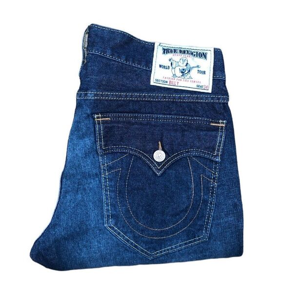 VINTAGE True Religion Jeans Size 36 BILLY Blue - Picture 1 of 9